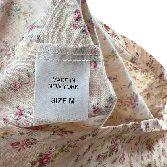 Petersyn Abigail One Shoulder Blouse Top Floral Print Pink Size Medium - Picture 12 of 13